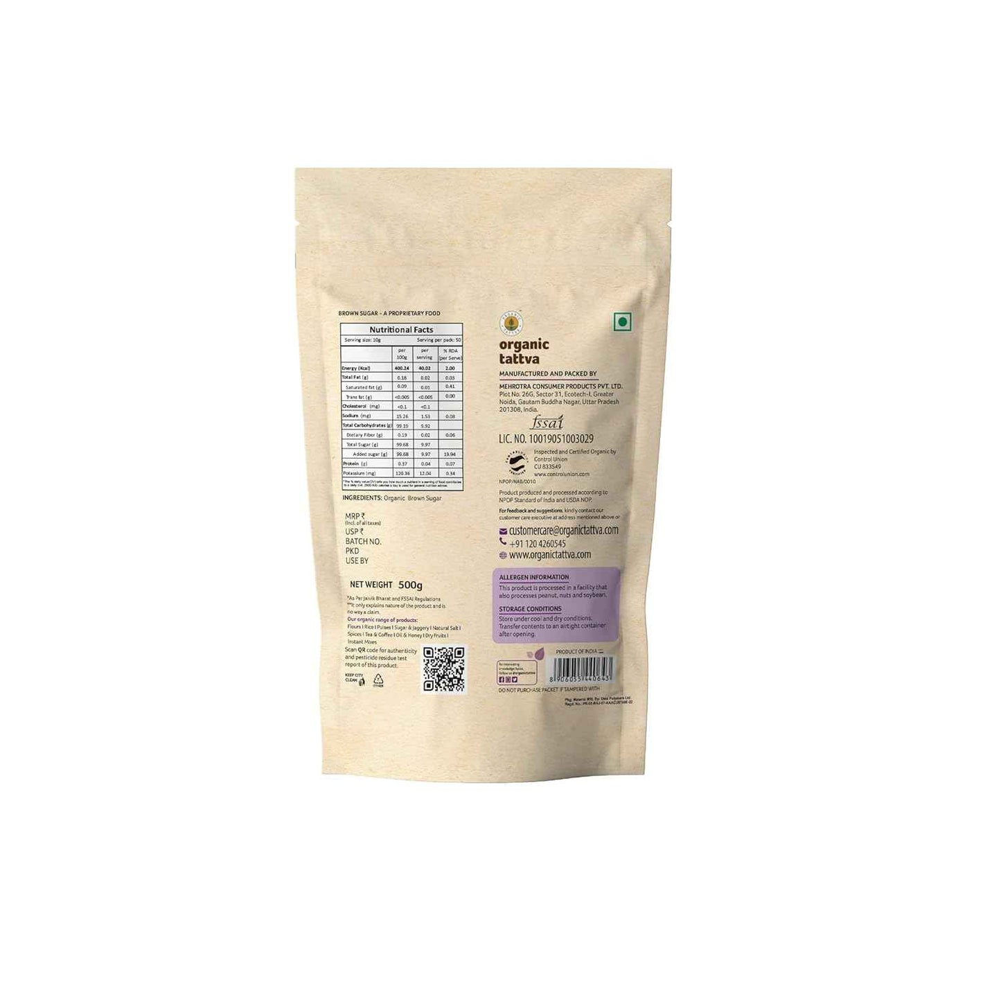 Organic Tattva Brown Sugar 500g