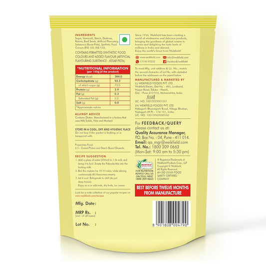 Weikfield Falooda Mix 200 g Pouch | Kesar Pista Flavoured |