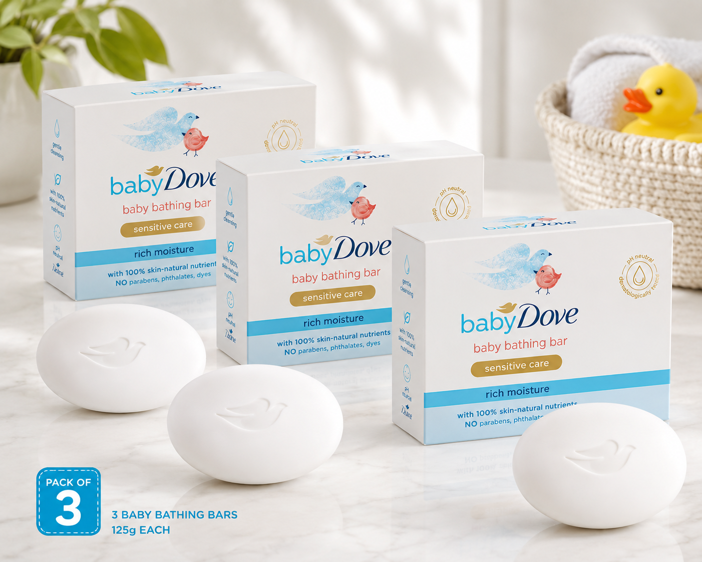 Baby Dove Rich Moisture Bathing Bar, 75g