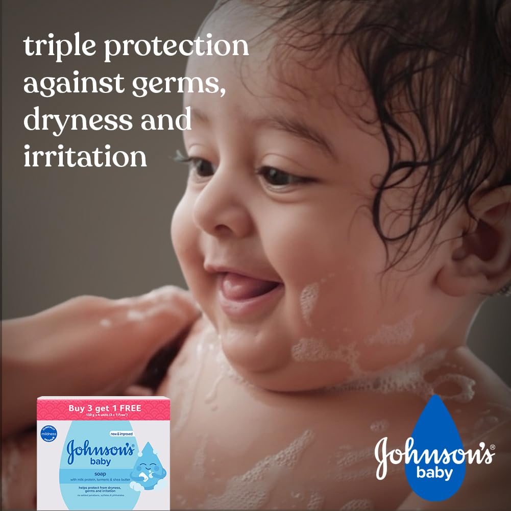 Johnson's Baby Soap For Bath Combo Offer Pack, 150g (Buy 3 Get 1 Free)