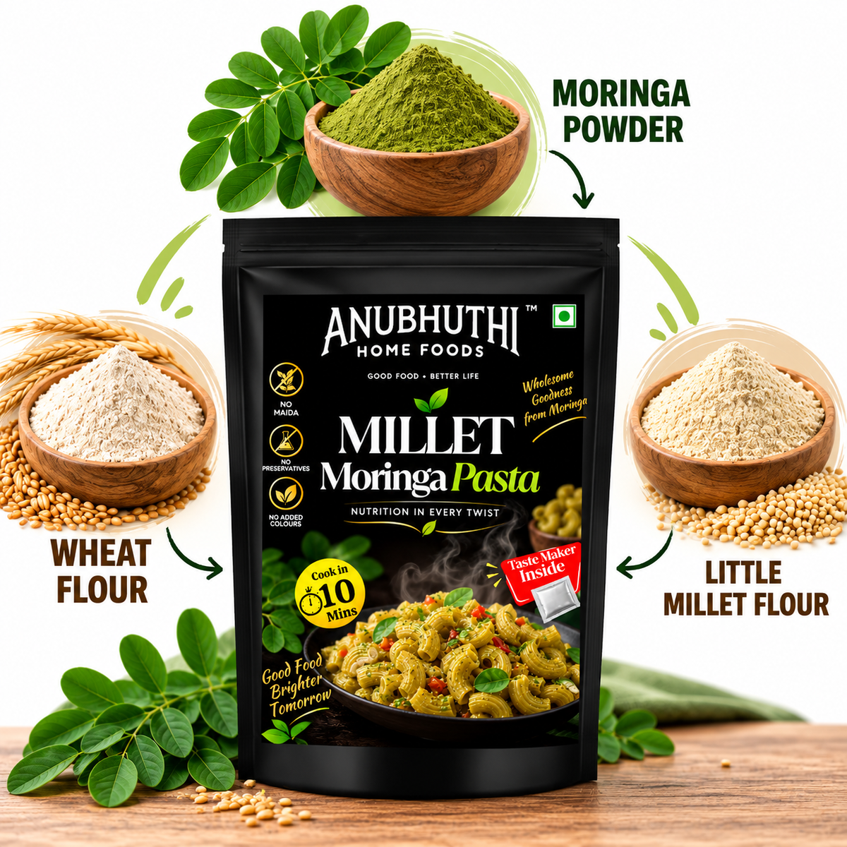 Moringa Millet Pasta | Cook in 10 Minutes | Delicious & Convenient Pasta | 175g