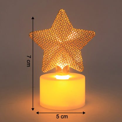 Set Of 6 Decorative Led Star Candles