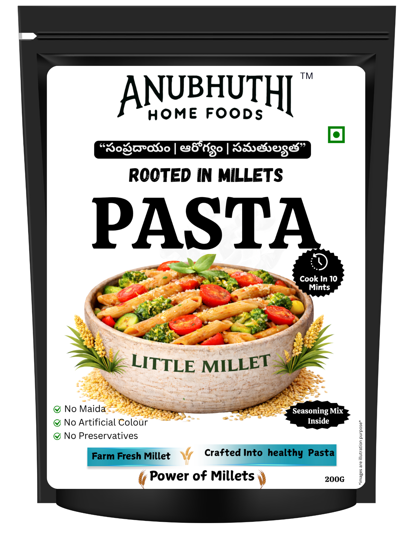 Little  Millet Pasta 200g - Anubhuthihomefoods