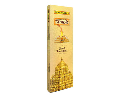 Mangaldeep Temple Gold Tradition - Yagna Inspired Fragrance - Premium Incense Sticks (40 Sticks)