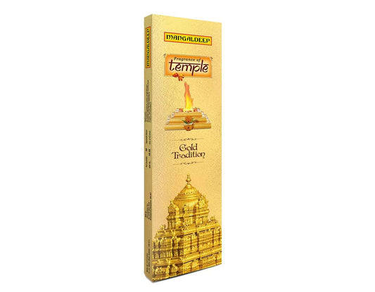 Mangaldeep Temple Gold Tradition - Yagna Inspired Fragrance - Premium Incense Sticks (40 Sticks)
