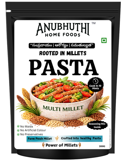 Multi Millet Pasta 200g - Anubhuthihomefoods