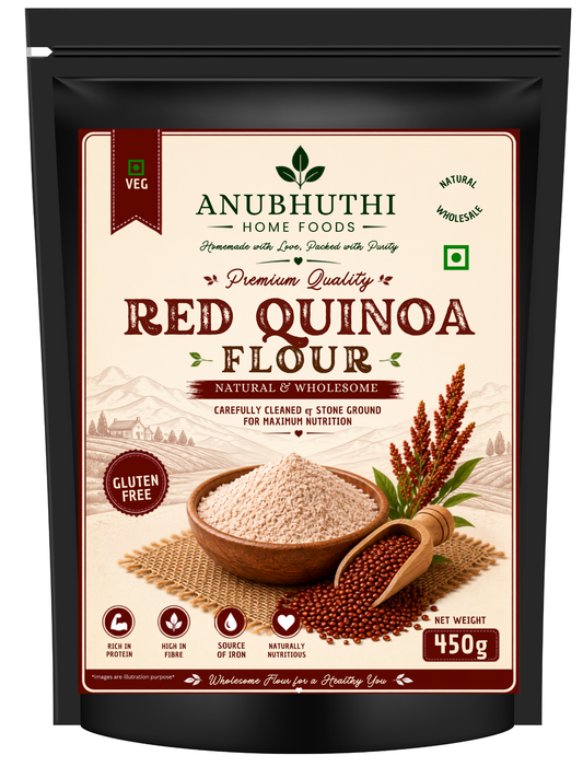 Red Quinoa Flour 450g | Red Quinoa Seed Powder | Finely Ground Quinoa Flour | For Dosa, Roti, Pancakes & Baking