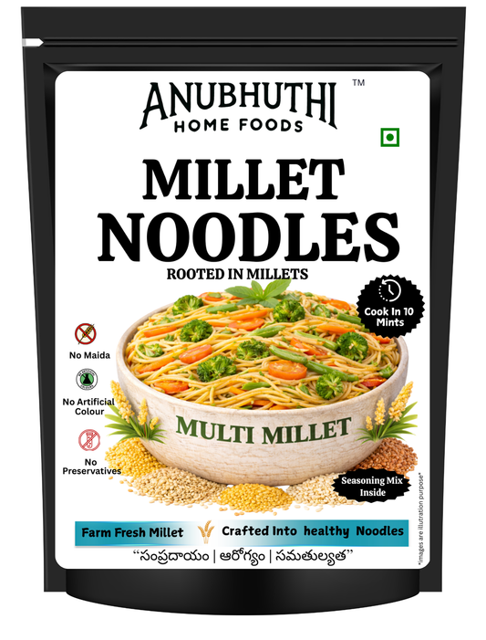 Multi  Millet Hakka Noodles 200g - Anubhuthihomefoods