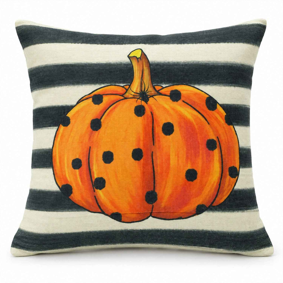 Pumpkin Print Woven Fabric Pillow Cover With Hidden Zipper (1 Pc 44 X 44 Cm)