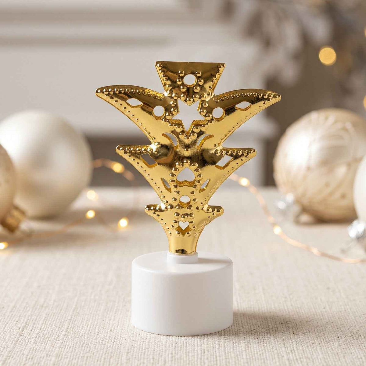 Golden Christmas Tree Led Tealight Candles For Home And Festive Decor (12 Pc Set)
