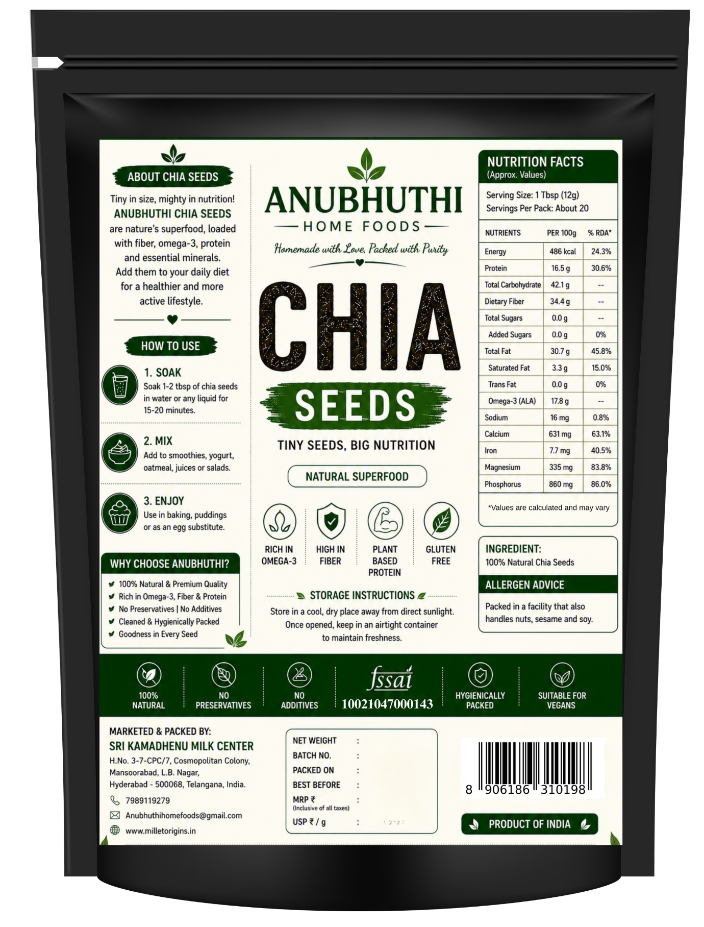Chia Seeds 1500g
