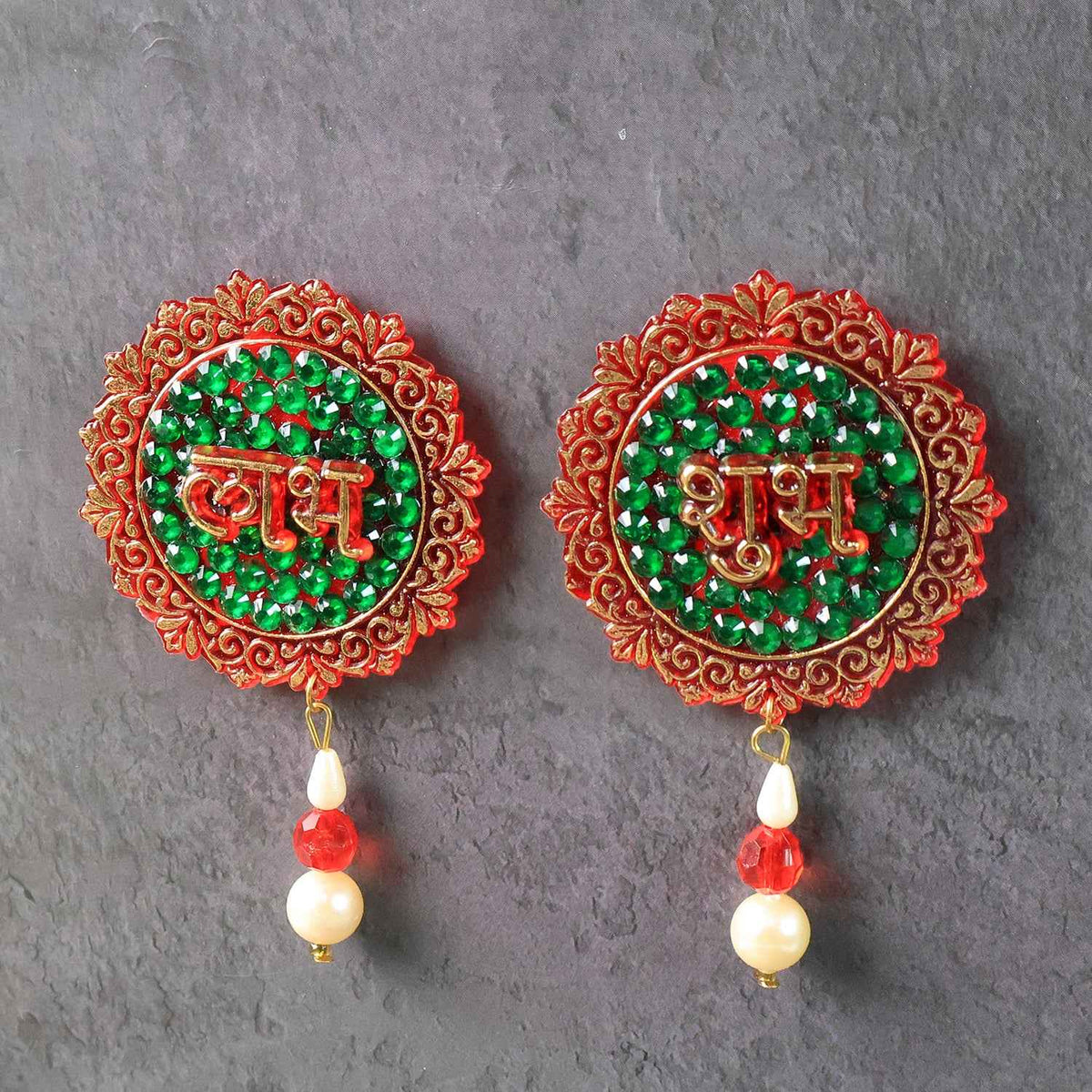 Shubh Labh Beaded Decorative Door Hanging (2 Pc)