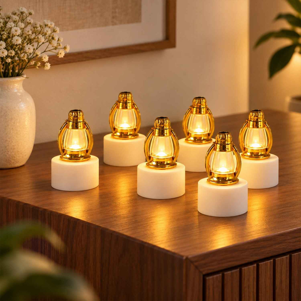 Mini Lantern Led Decorative Candle Lamps For Festive Home Decor (6 Pc Set)