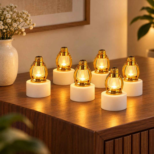Mini Lantern Led Decorative Candle Lamps For Festive Home Decor (6 Pc Set)