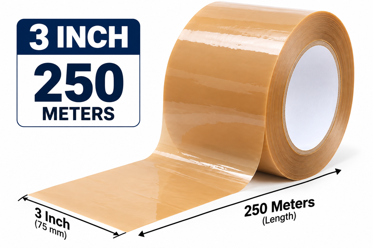 3 Inch Packing Tape 250 Meters | Strong Adhesive Brown BOPP Tape for Cartons & Shipping (Copy)