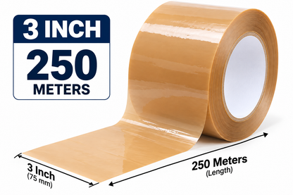 3 Inch Packing Tape 250 Meters | Strong Adhesive Brown BOPP Tape for Cartons & Shipping (Copy)