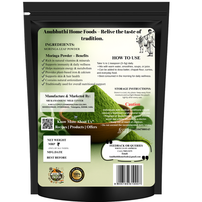 Moringa powder 200g  No Added Colours • No Preservatives