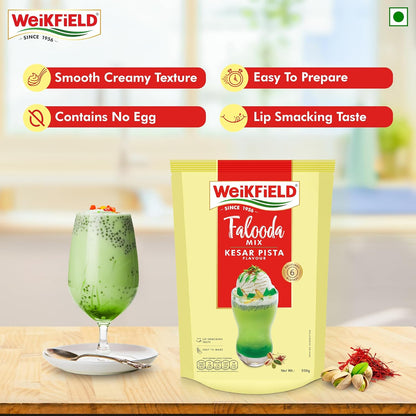 Weikfield Falooda Mix 200 g Pouch | Kesar Pista Flavoured |