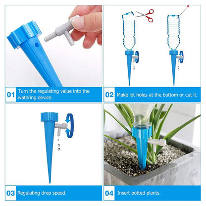 7412 Plant Watering Spikes Self Watering Spikes Water Dripper For Plants Adjustable Plant Watering Devices With Slow Release Control Valve Switch (1pc)