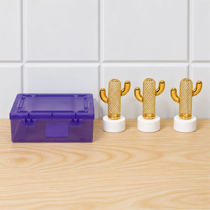 Gold Tone Cactus Flameless Led Candle Lights For Tabletop Decor (3 Pc Set)
