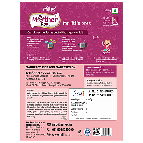 Millex Mother Root Baby Food - 6 To 30 Months, 400 g