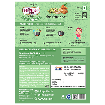 Millex Mother Root Fruits & Nuts Baby Food - 6 To 30 Months, 400 g