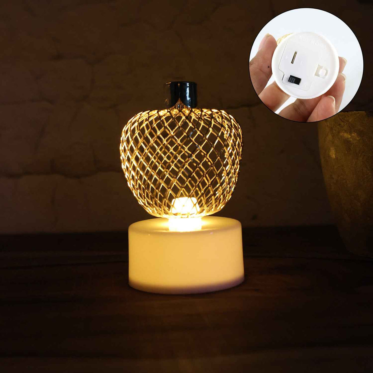 Decorative Apple Shape Led Tealight Candles - (4 Pc)