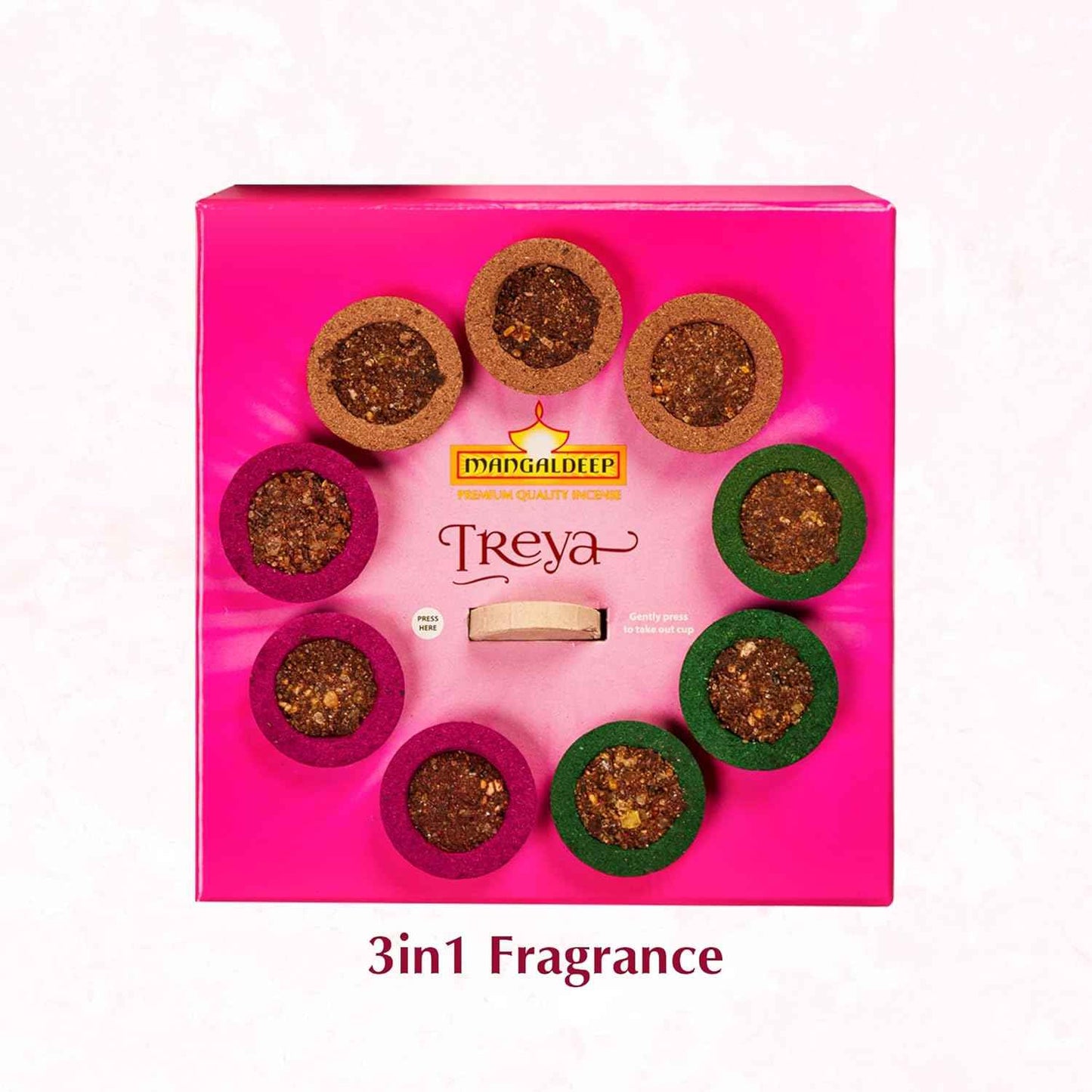 Mangaldeep Treya Power of 3in1 Sambrani Cups - 9 Cups