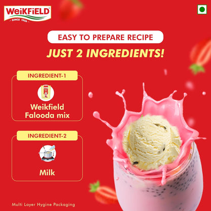 Weikfield Falooda Mix 200 g Pouch | Strawberry Flavoured