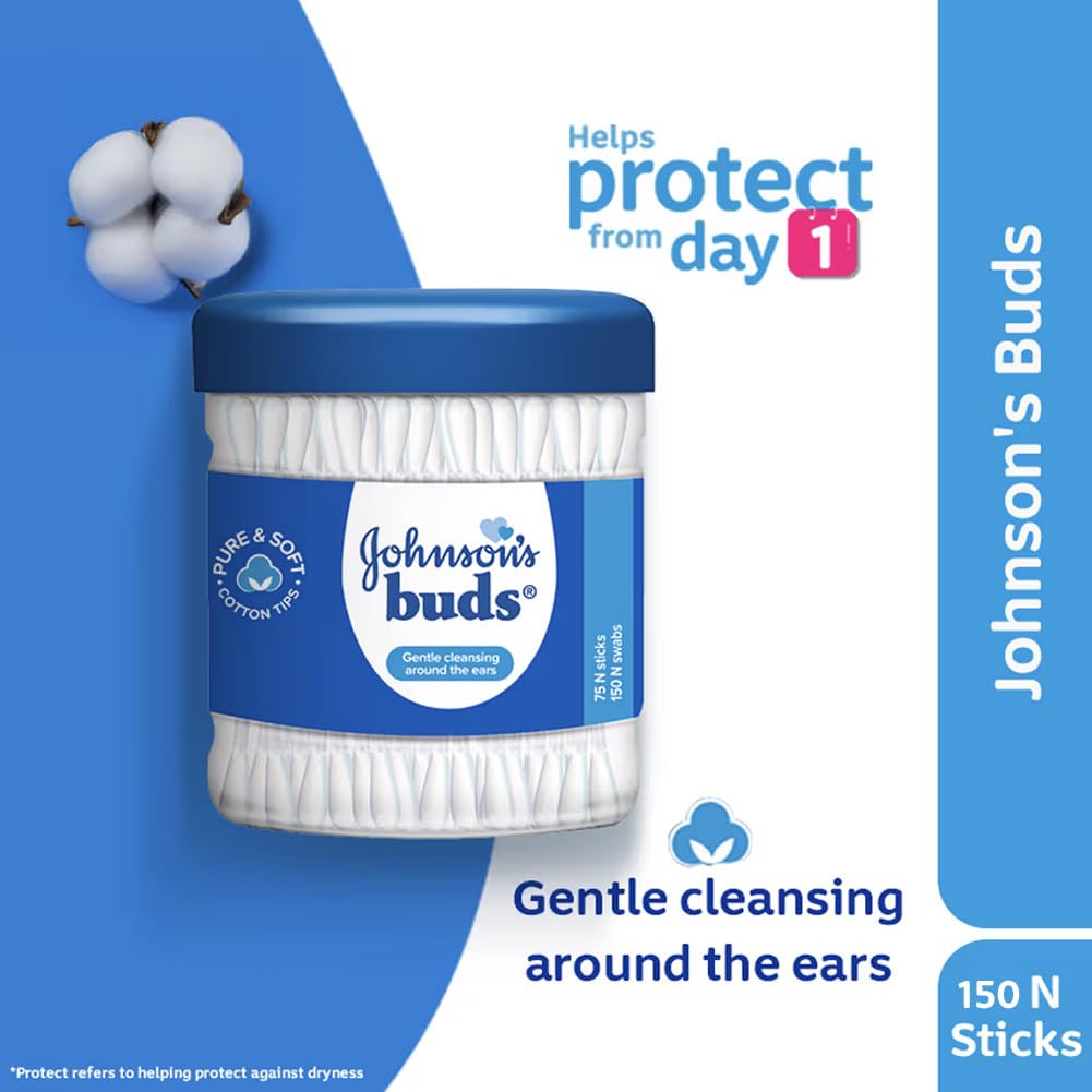 Johnson’s Buds Gentle, 150 Swabs