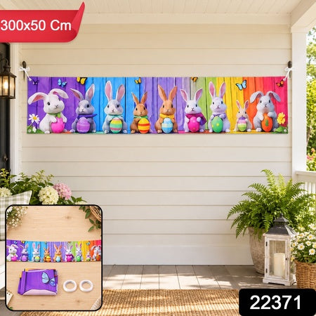 Easter Bunny Backdrop Curtain For Spring Party And Fence Decoration (300x50 Cm)