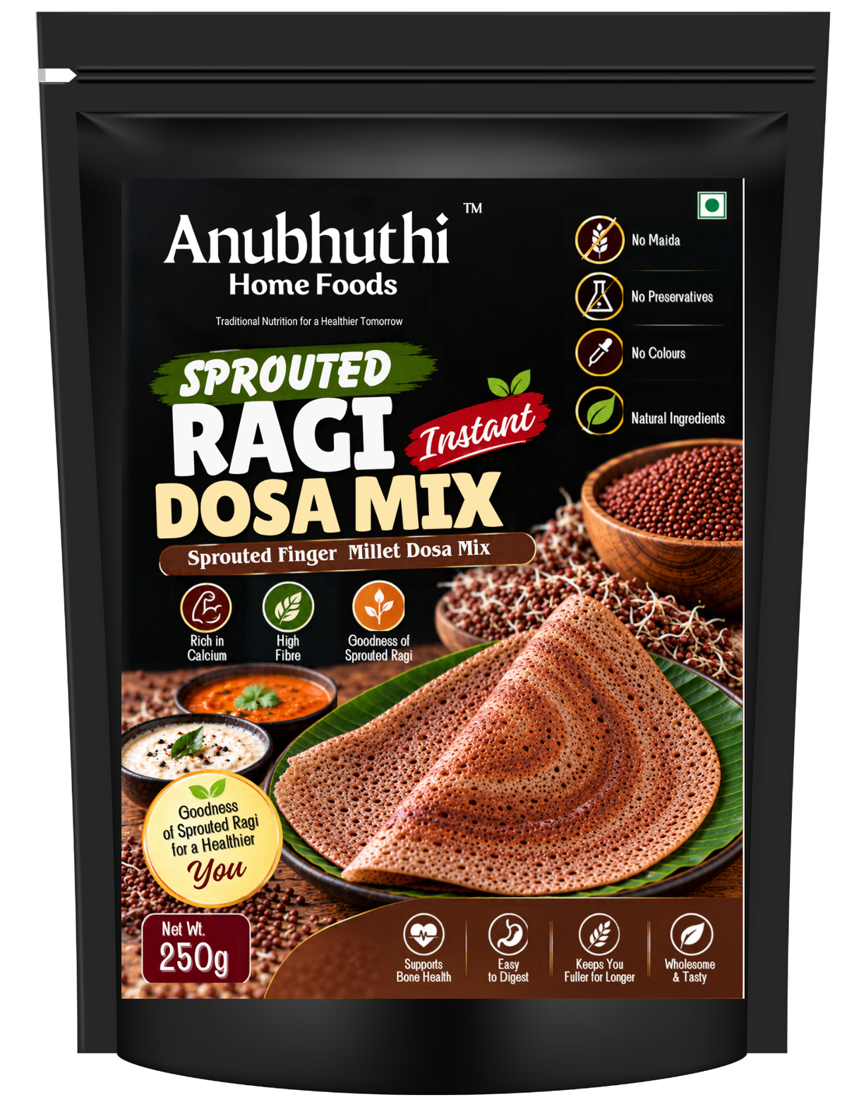 Sprouted Ragi  Millet Dosa Mix 250g
