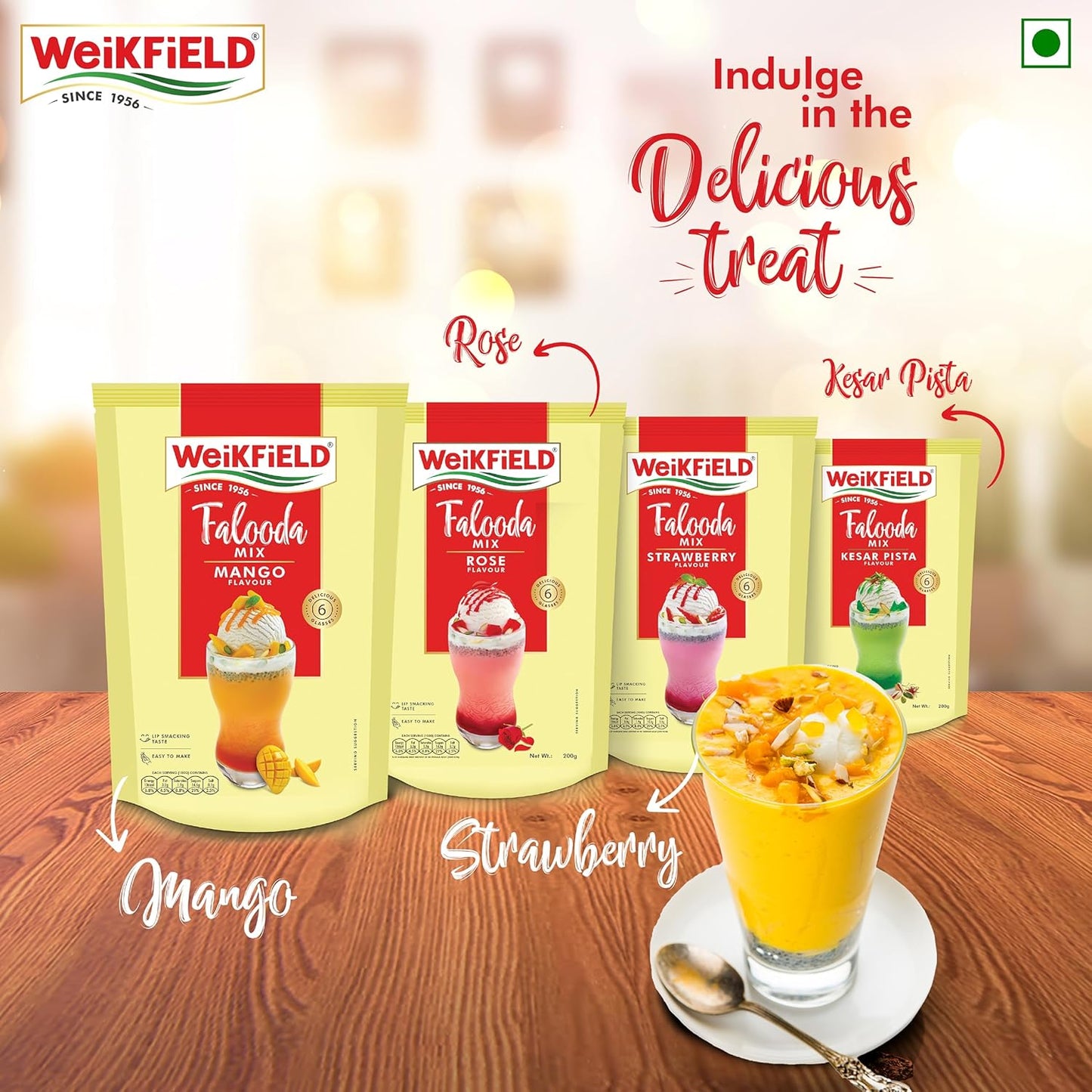 Weikfield Falooda Mix 200 g Pouch | Mango Flavoured