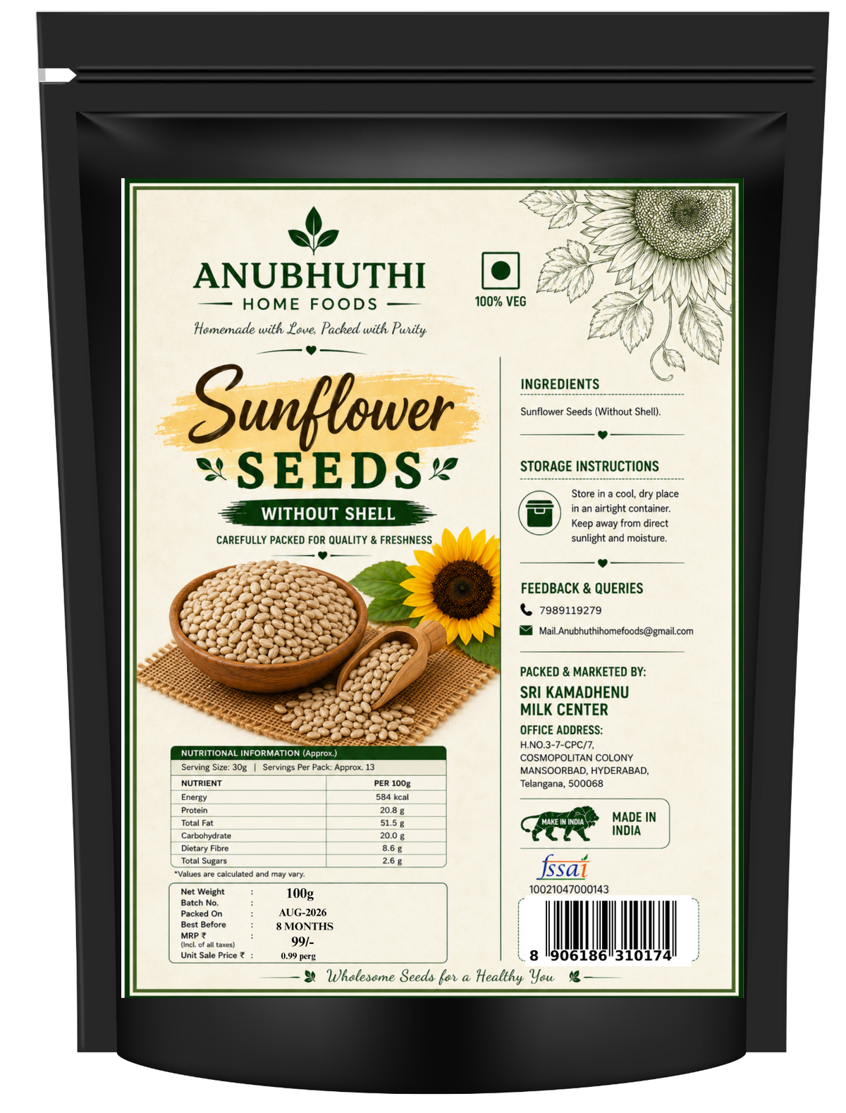 Sunflower Seeds 100g