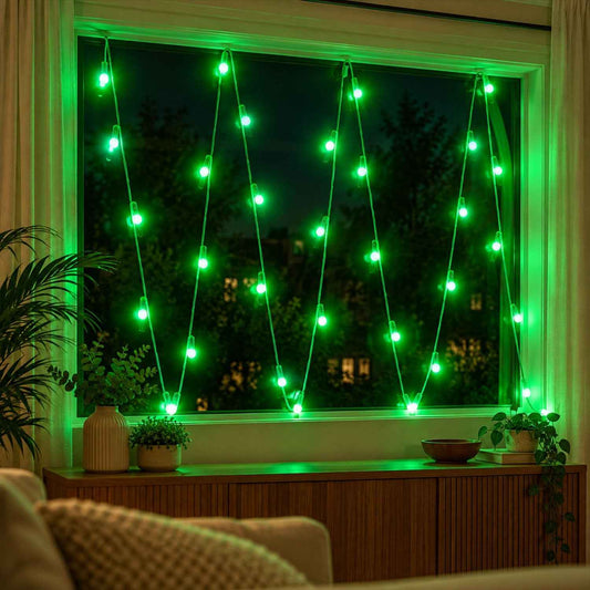 Green Led String Lights For Festival And Indoor Window Decoration (10 Mtr)