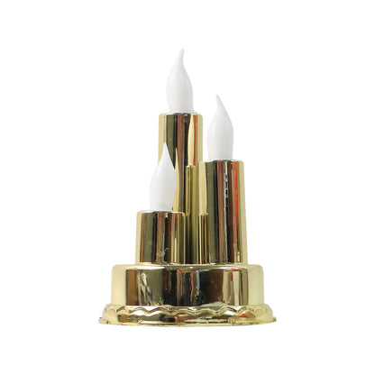 Led Flameless Candle Lamp With Triple Candle Design (1 Pc)