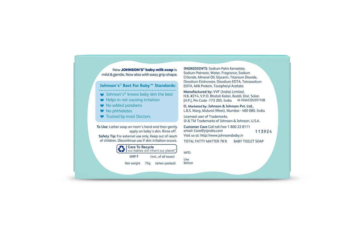 Johnson's Baby Milk Soap: 75 g