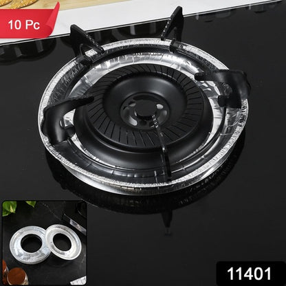 Plastic Gas Stove Burner Cover Liners For Kitchen Cleaning And Hygiene (10 Pc)