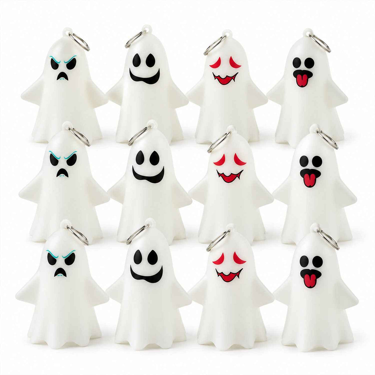 Cute Ghost Led Night Lamps For Halloween Table And Hanging Decor (12 Pc Set)