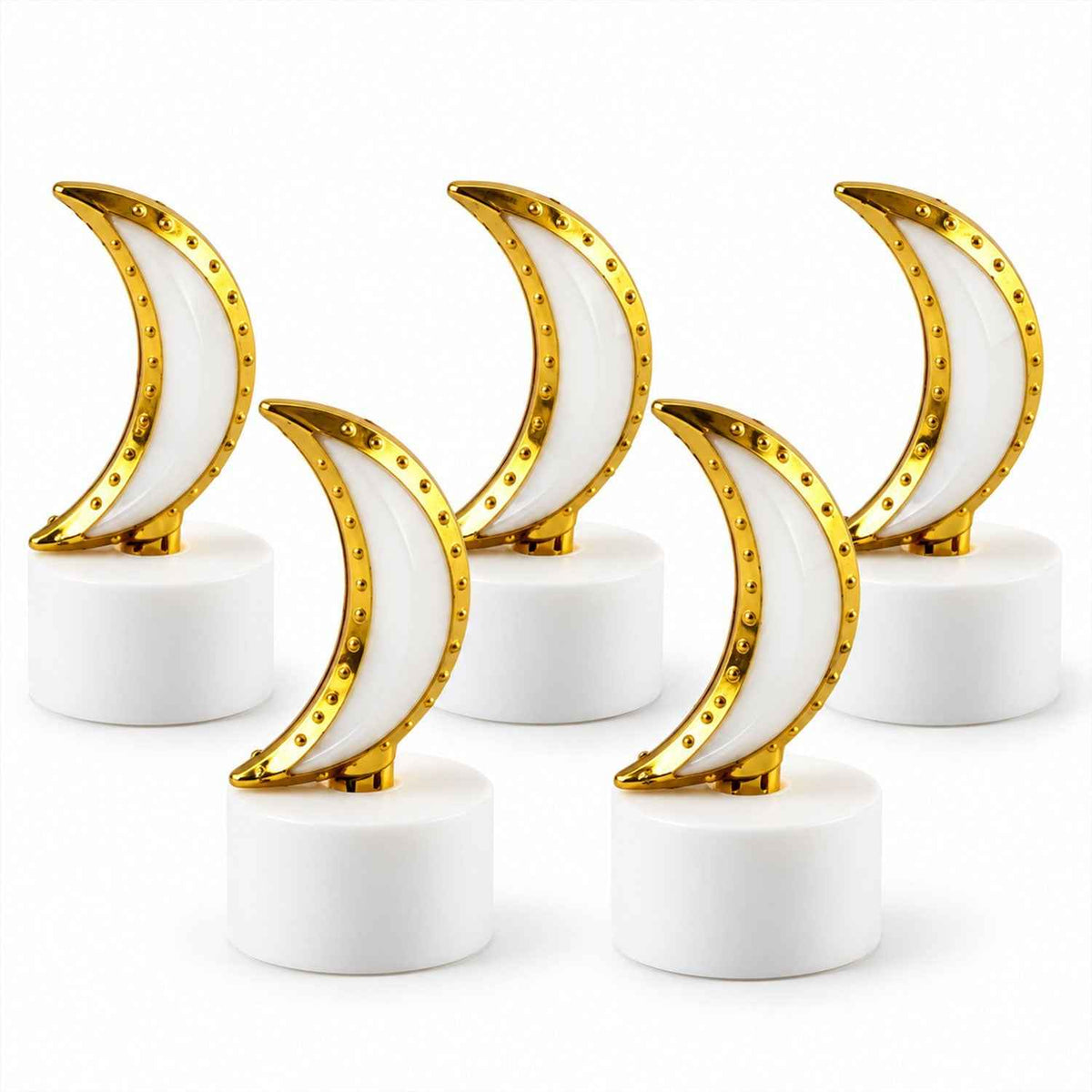 Moon Shape Flameless Led Tealight Candles For Festive Home Decor (5 Pc Set)