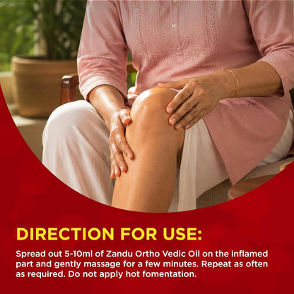 Zandu Ortho Vedic Oil  Ayurvedic Oil for Joint Pain, Muscle Pain, Osteoarthritis  Visible improvement in 7 days, 50ml