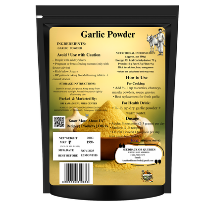 Garlic powder 200g ( No added colours, No preservatives, and No artificial flavours )