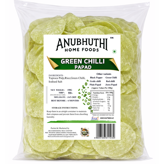 Sabudana Green Chilli papapd  150g