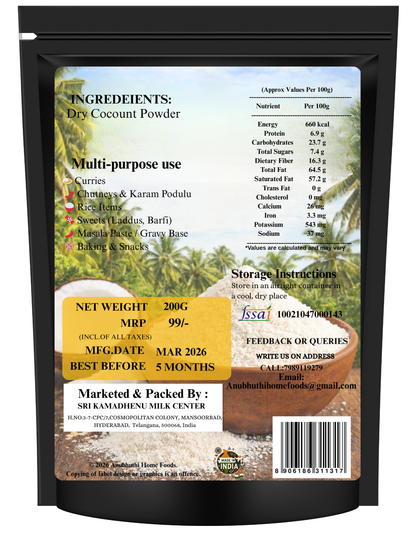 Dry Coconut Powder 200g