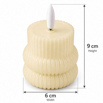 Ribbed Flameless Led Candle For Table And Home Decoration (5 Pc)