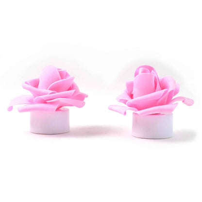 Rose Flower Shaped Led Flickering Tealight Candles (2 Pc)