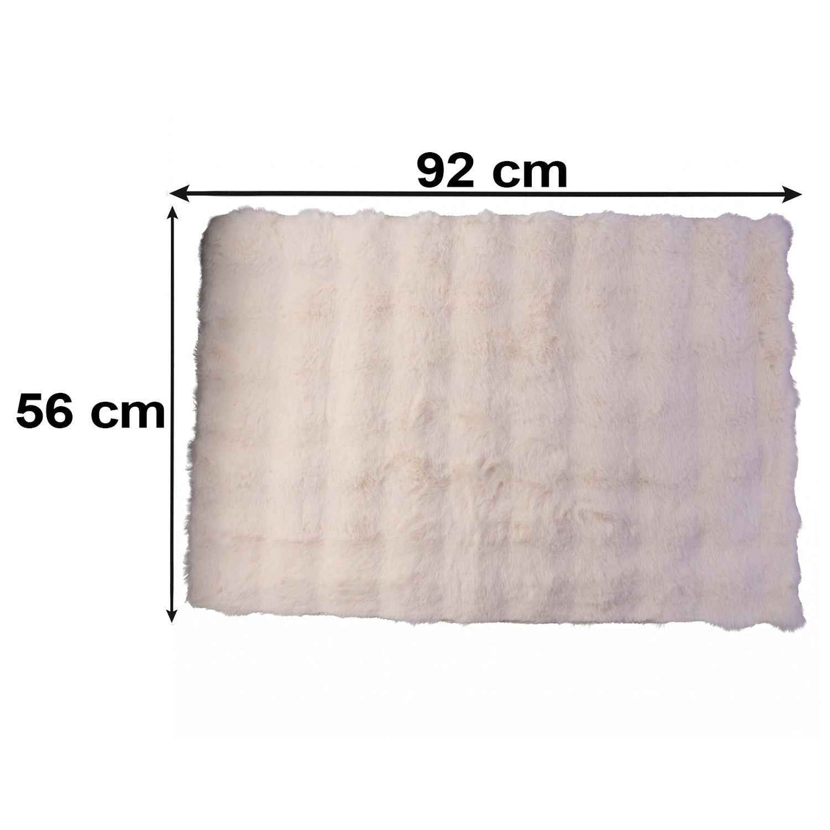 Anti Slip Soft Fluffy Faux Fur Carpet Mat 92 X 56 Cm For Living Room (1 Pc)