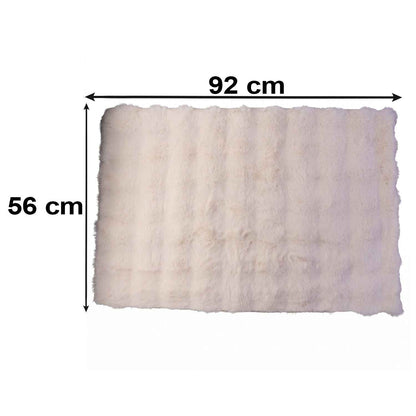Anti Slip Soft Fluffy Faux Fur Carpet Mat 92 X 56 Cm For Living Room (1 Pc)