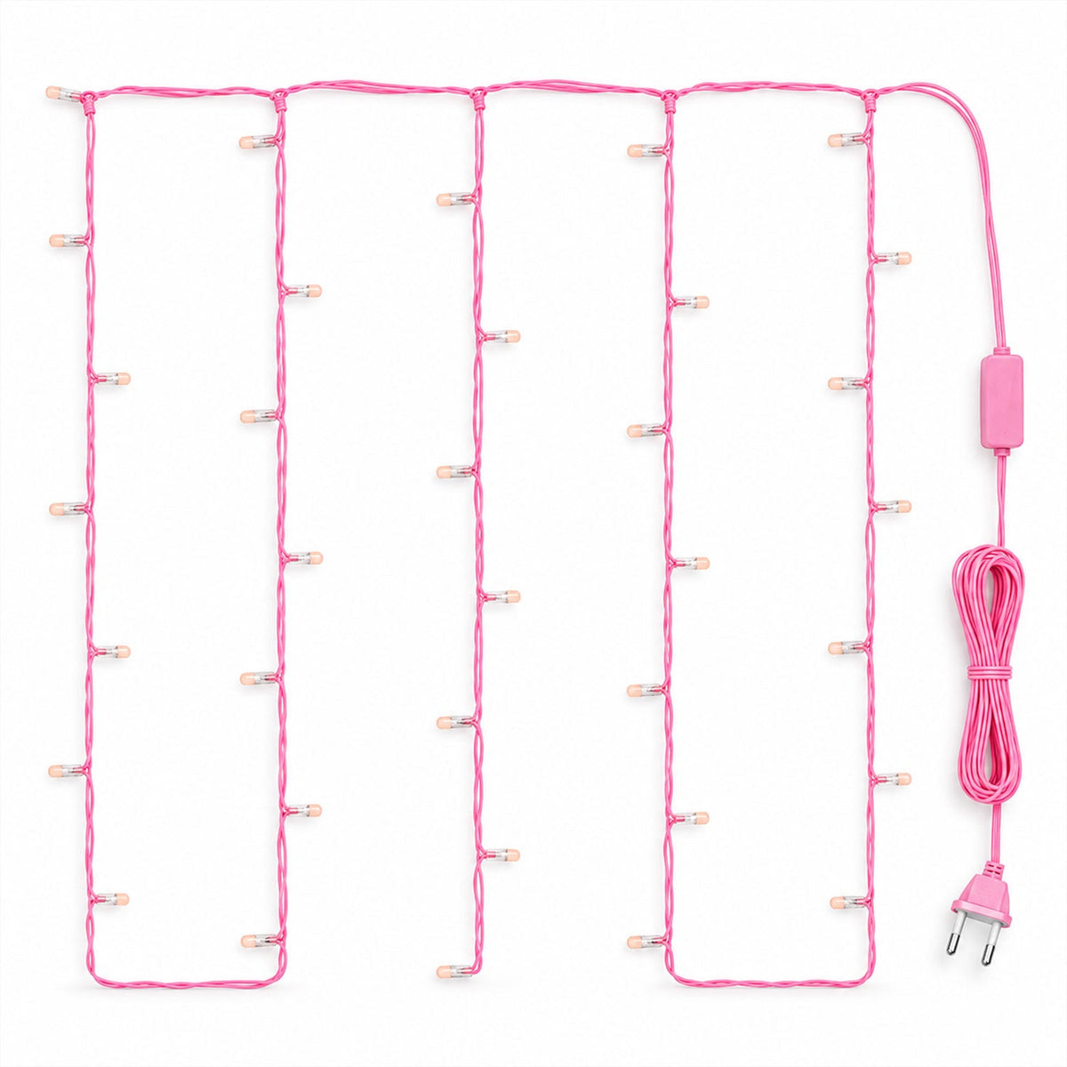 Pink Wire Led Curtain String Lights For Festival And Party Decor (10 Mtr)