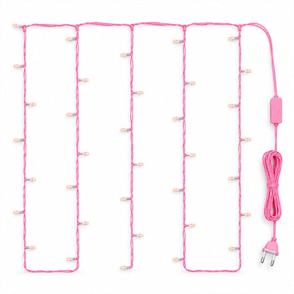 Pink Wire Led Curtain String Lights For Festival And Party Decor (10 Mtr)